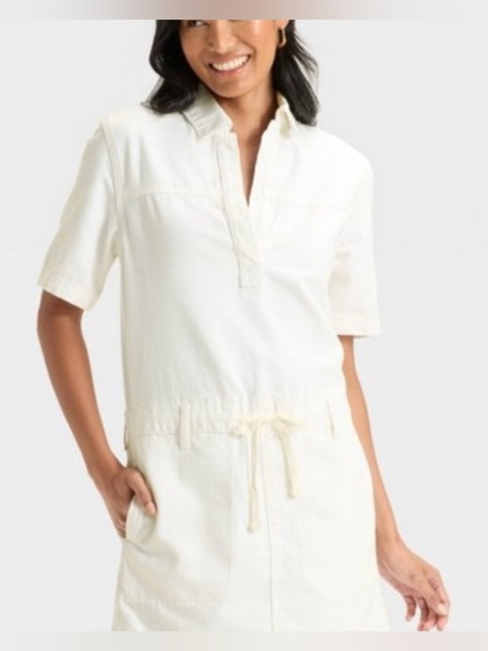 Universal Thread Other - NWT- medium universal threads white denim Y2K drawstring waist mini dress